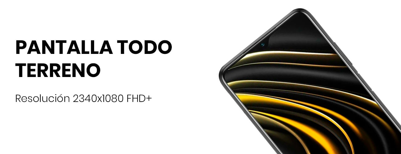 El Xiaomi Pocophone M3 tiene una pantalla con una resolución de 2340x1080 FHD+