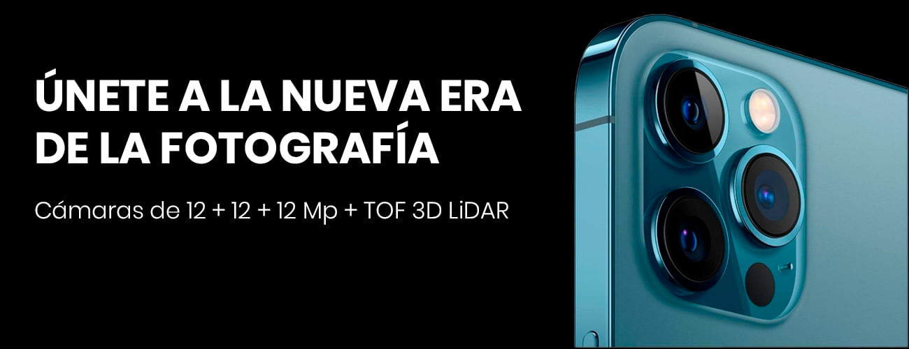 Apple iPhone 12 Pro max viene con cámaras de 12+12+12 +TOF ·D LiDAR