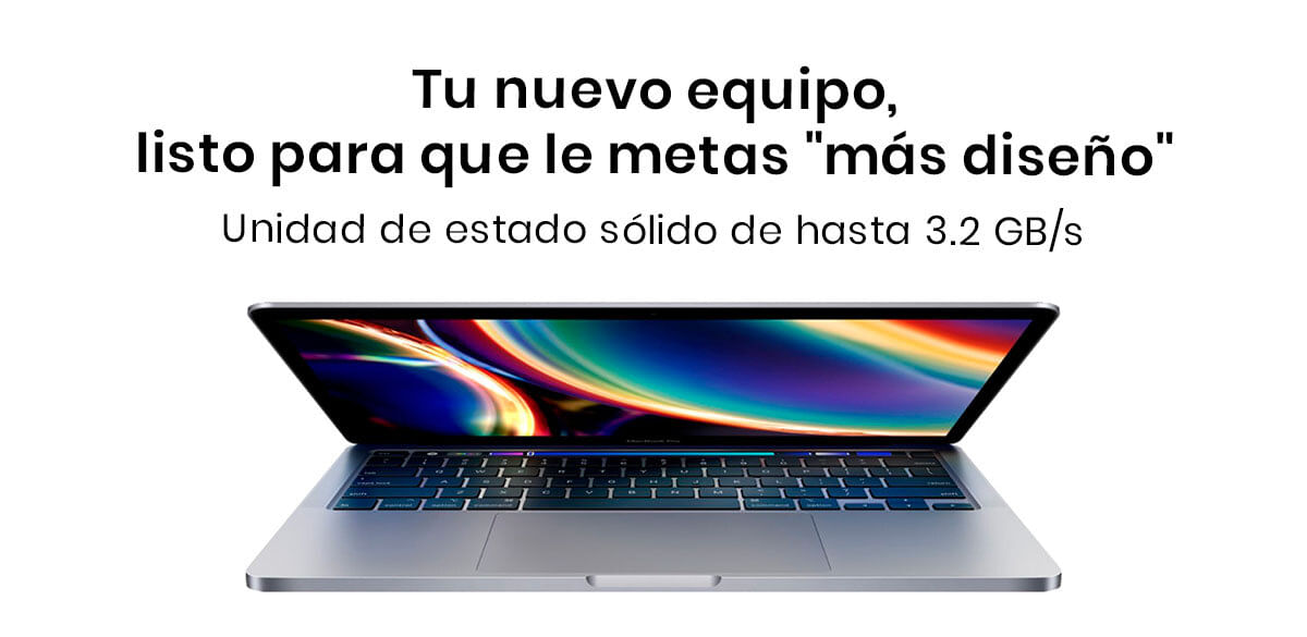 La Apple Macbook Pro 13.3 2019 Touch Bar tiene una unidad de estado sólido que te dará velocidades de lectura secuencial de hasta 3.2 GB/s