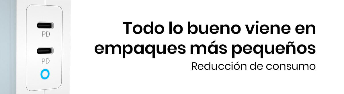 El Cargador de 2 puertos USB C 100 W Choetech cuenta con tecnología de nitruro de galio que permite que sea 30% más pequeño que el cargador estándar de MacBook, además, reduce el consumo de energía