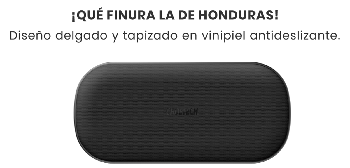 El Choetech T535S cuenta con un diseño delgado y tapizado en vinipiel antideslizante