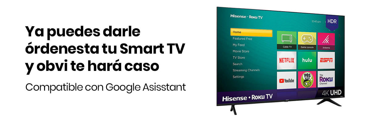 La Televisión Smart TV Hisense 4K Ultra HD cuenta con el sistema operativo Roku TV, con el podrás acceder a más de 5 mil canales y más de 100 mil contenidos para disfrutar