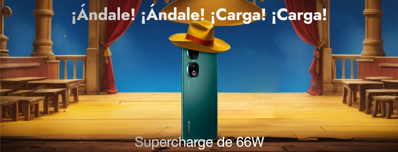 El Honor 90 carga tan rapido como pestañear con sus potentes 66w.