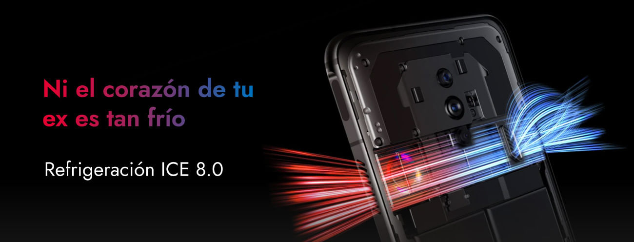 Nubia Red Magic 7 tiene una ventila de aire y refrigeración ICE 8.0 por medio ventilador, para mantener siempre fresco el dispositivo