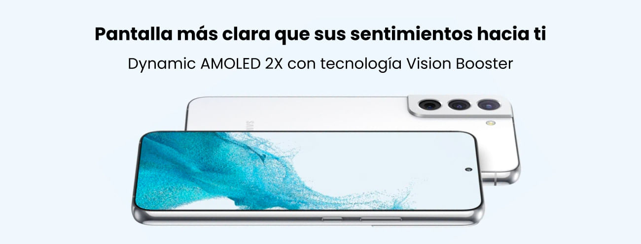 Samsung Galaxy S22 cuenta con panel Dynamic AMOLED 2X con tecnolgia vision booster y tasa de refresco a 120hz