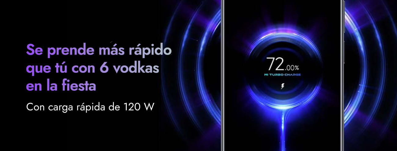 Xiaomi Redmi Note 12 Pro+ posee una batería de 5000 mAh con carga rápida de 120W que con solo 10 minutos de carga te da una autonomía impresionante