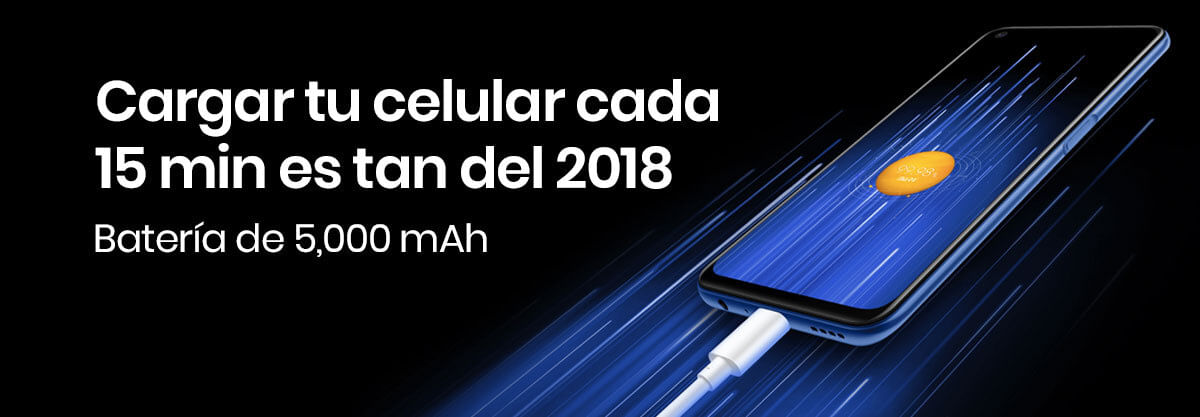 El Realme 7 viene con una batería para que no tengas que estar atado a tu cargado, nos da 5,000 mAh