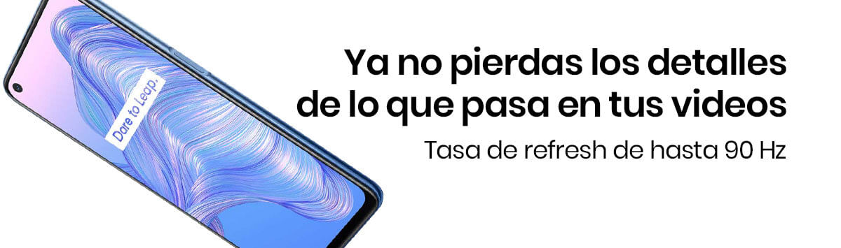 El Realme 7 cuenta con una taza de refresco de hasta 90 Hz, esto se traduce en imágenes o videos fluidos