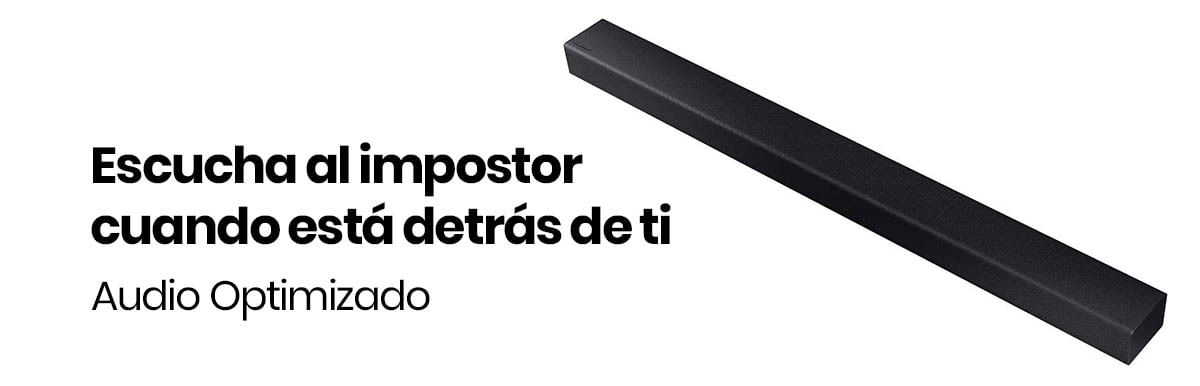La Barra de Sonido Samsung HW cuenta con la configuración automática optimiza el sonido de tus videojuegos, mientras que con la cancelación de conversación cruzada elimina los ruidos