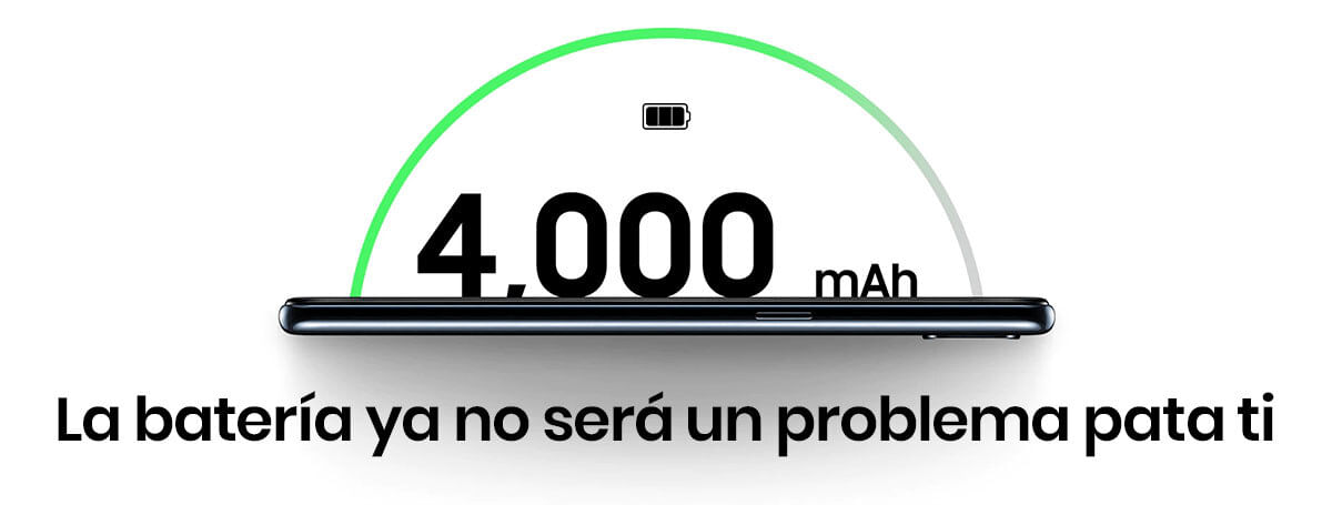 El Samsung Galaxy A10s viene con una batería de 4000 mAh, esto se traduce en que los lapsos entre carga y carga serán largos