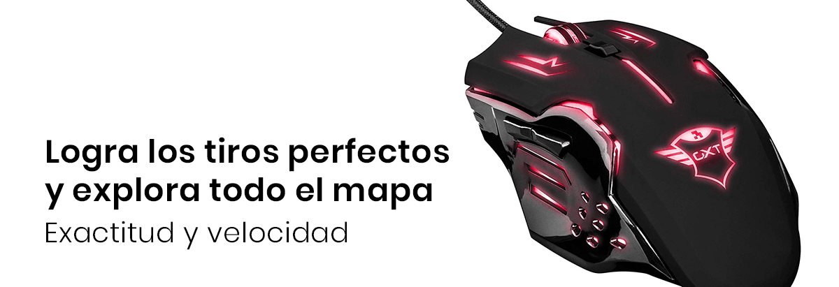 El Mouse Illuminated Trust Gaming Rava Gxt 108 cuenta con un botón DPI que podrás ir de los 600 hasta los 2000 dpi, así con un dpi bajo podrás tener clics precisos y con uno más alto podrás explorar el lugar de forma rápida