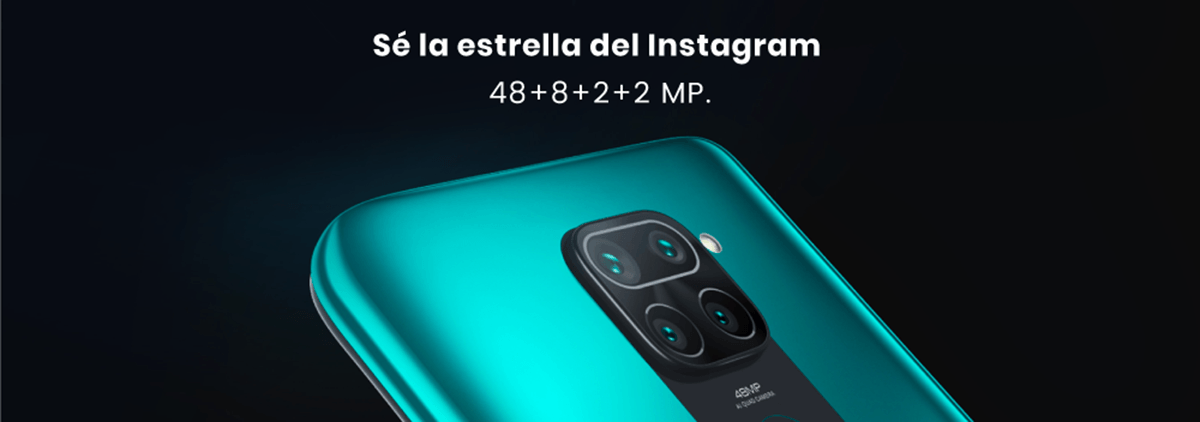 Xiaomi Redmi Note 9 cuatro cámaras de 48 + 8 + 2 + 2 MP y en el sensor de selfie tenemos 13 megapíxeles